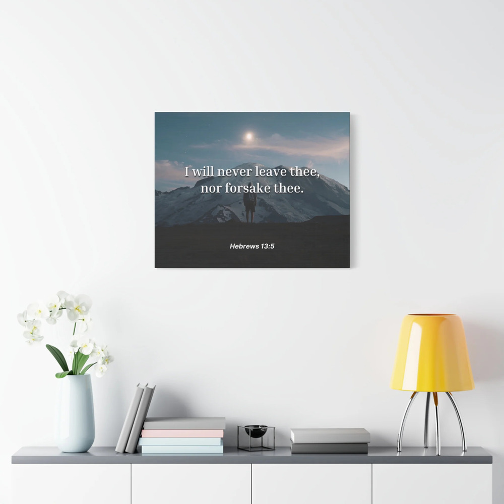 Scripture Canvas Be Content Hebrews 13:5 Christian Wall Art Bible Verse Print